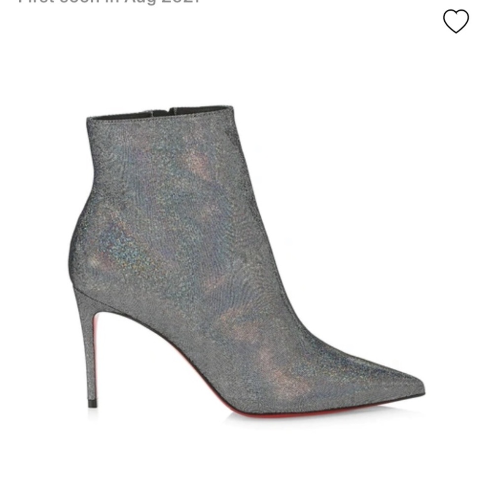CHRISTIAN LOUBOUTIN
So Kate 85 Iridescent Suede Booties In Red